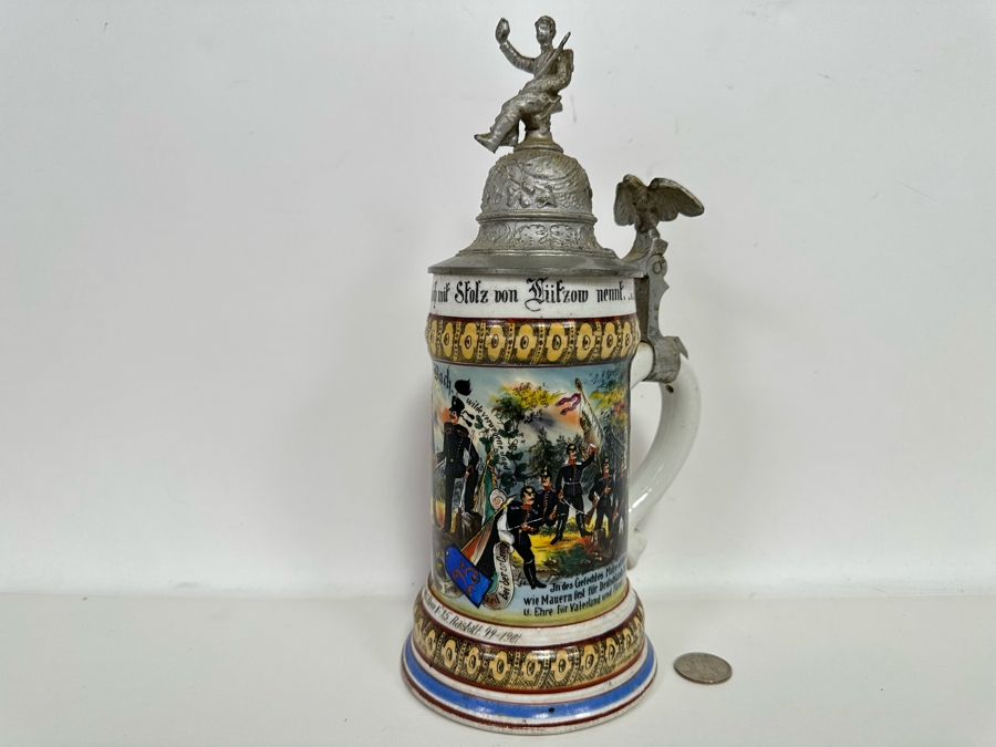 Antique Regimental Beer Stein Of The Imperial German Army