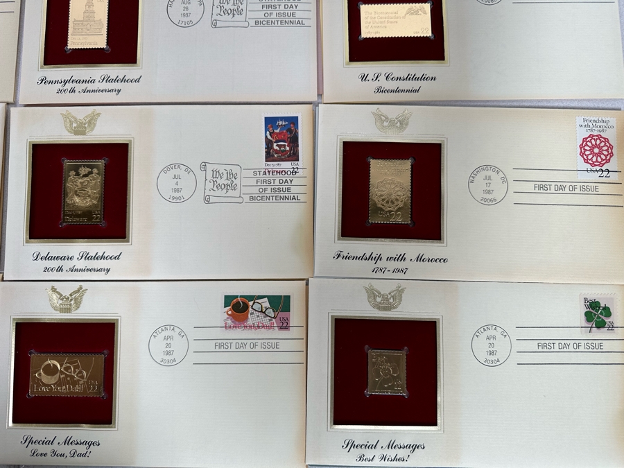 Collection Of 22Kt Gold Replica Stamps First Day Covers