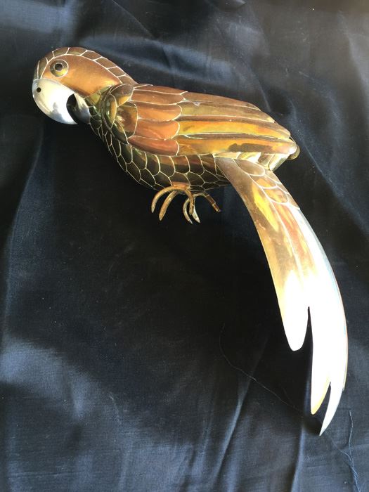 Large Brass And Copper Metal Parrot [Photo 1]