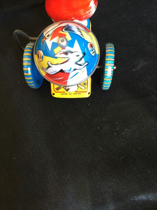 Working Wind Up Tin Toy Rabbit On Tricycle Made In Japan [Photo 3]