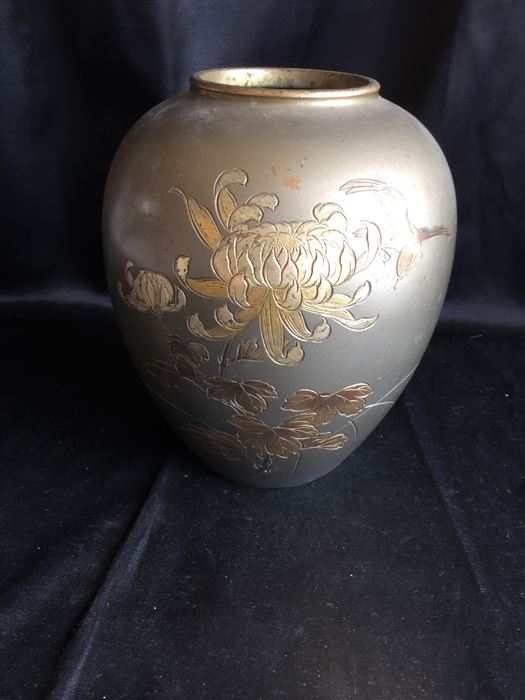 Japanese Mixed Metals Vase [Photo 3]