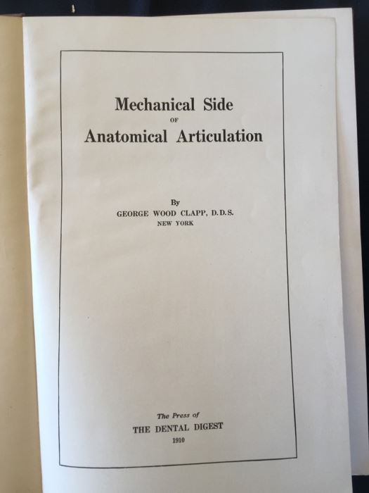 Mechanical Side Of Anatomical Articulation - Clapp - 1910 [Photo 2]