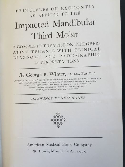 Impacted Mandibular Third Molar - Winter - 1926 [Photo 2]