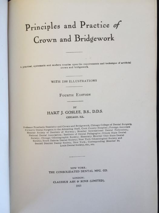 Principles And Practice Of Crown And Bridgework - Goslee - 1913 [Photo 3]
