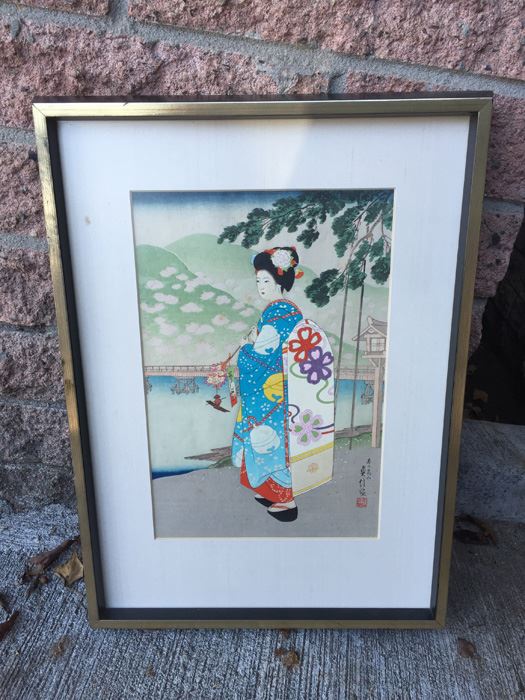 Woodblock Print - Geisha Girl In Spring - Sadanobu Hasegawa