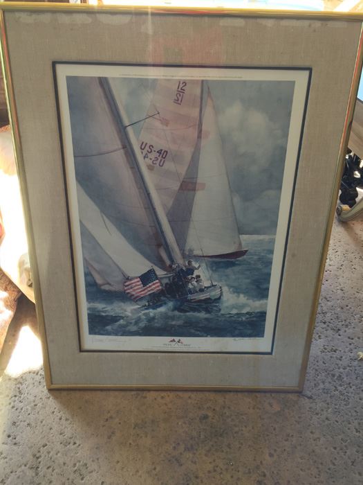 Limited Edition Lithograph By John Gable Titled Pacific Combat (63 Of 750) - Signed By Dennis Conner [Photo 5]