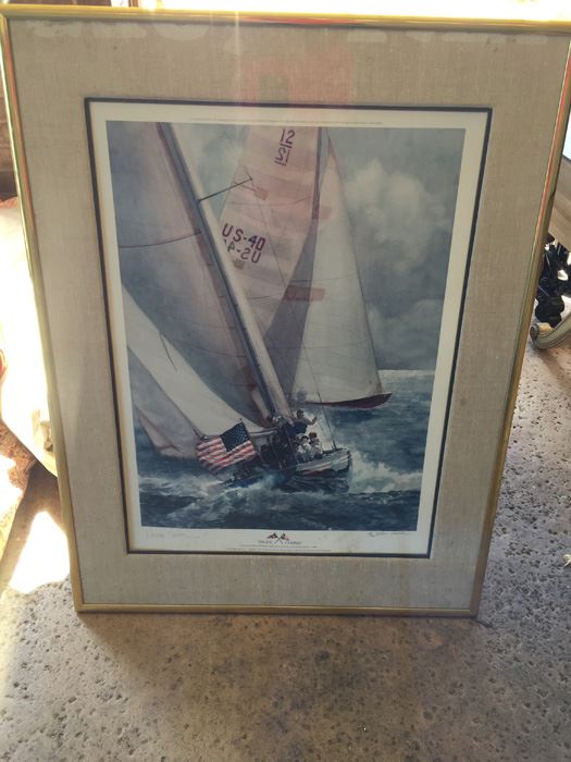 Limited Edition Lithograph By John Gable Titled Pacific Combat (63 Of 750) - Signed By Dennis Conner