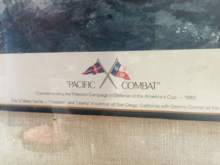 Limited Edition Lithograph By John Gable Titled Pacific Combat (63 Of 750) - Signed By Dennis Conner [Photo 7]