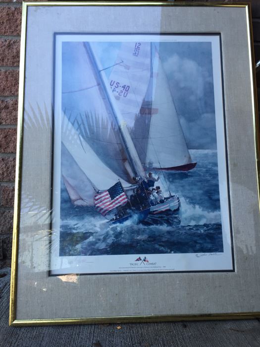 Limited Edition Lithograph By John Gable Titled Pacific Combat (63 Of 750) - Signed By Dennis Conner [Photo 4]