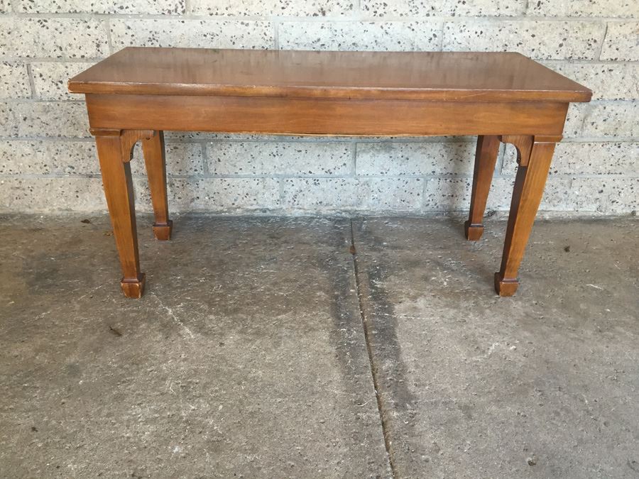 Vintage Wooden Piano Bench