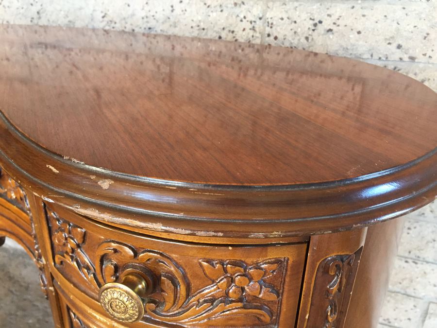 Antique Kidney Shaped Desk With Chair [Photo 5]