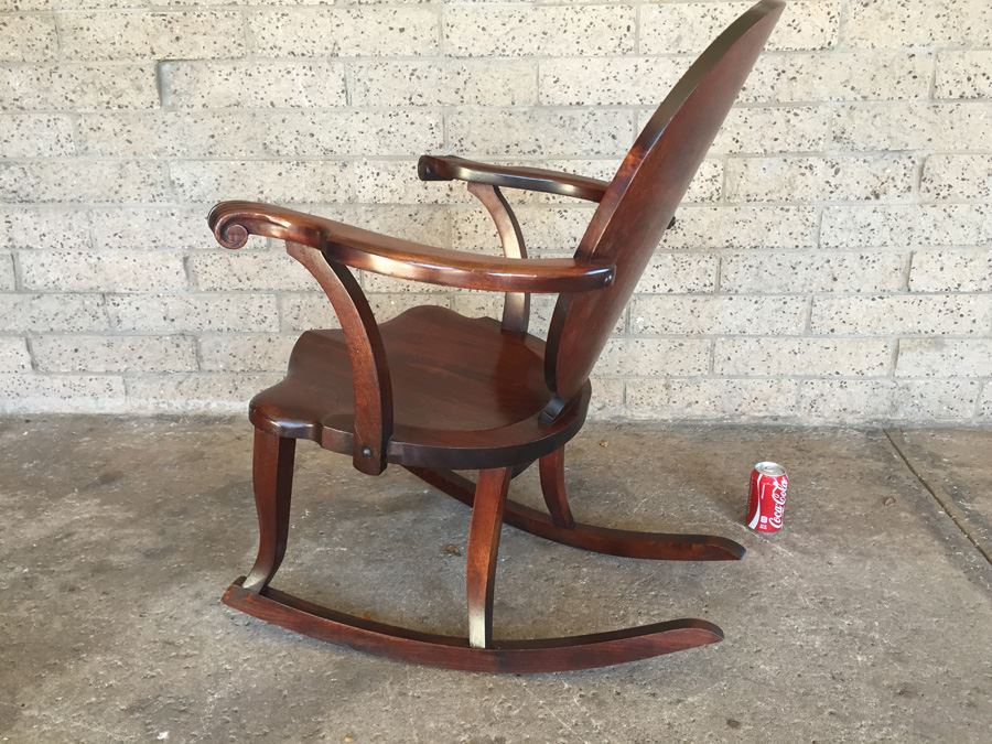 Rocking Chair With Beautiful Mother Of Pearl And Wood Inlay Work