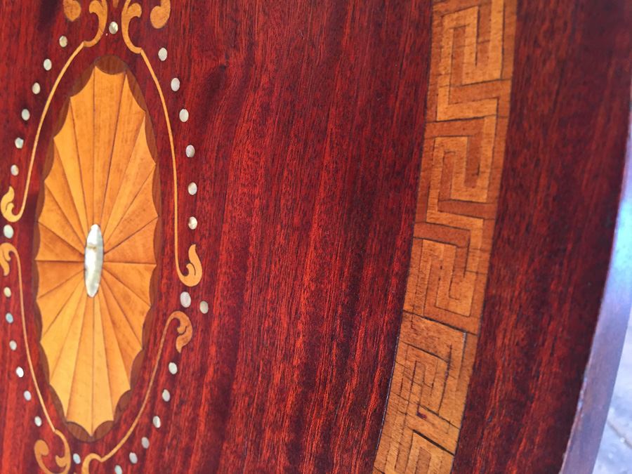 Rocking Chair With Beautiful Mother Of Pearl And Wood Inlay Work [Photo 2]