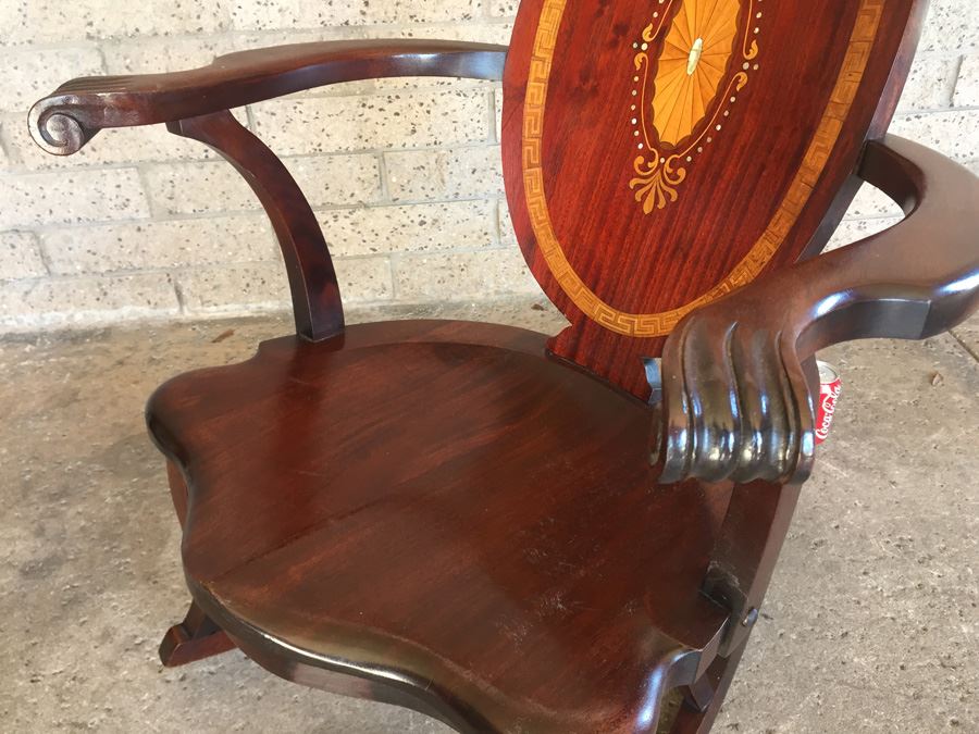 Rocking Chair With Beautiful Mother Of Pearl And Wood Inlay Work [Photo 13]
