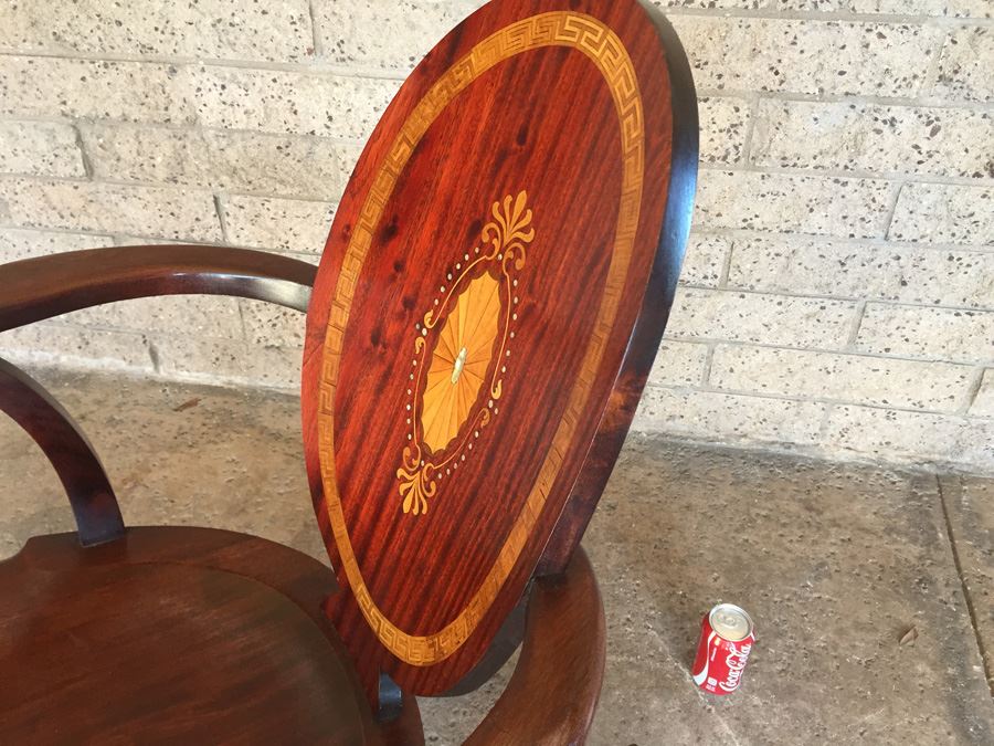 Rocking Chair With Beautiful Mother Of Pearl And Wood Inlay Work [Photo 7]