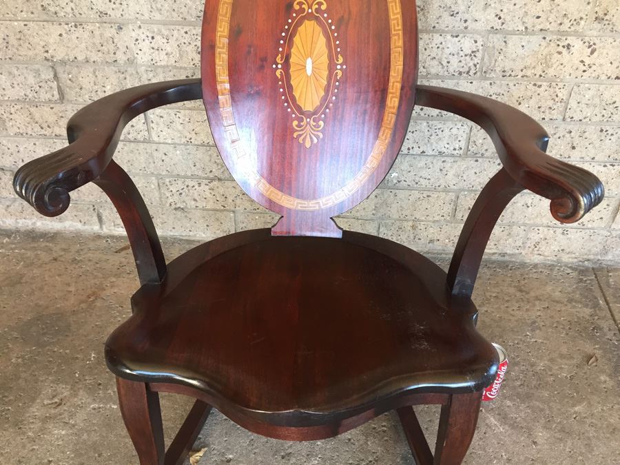 Rocking Chair With Beautiful Mother Of Pearl And Wood Inlay Work [Photo 6]
