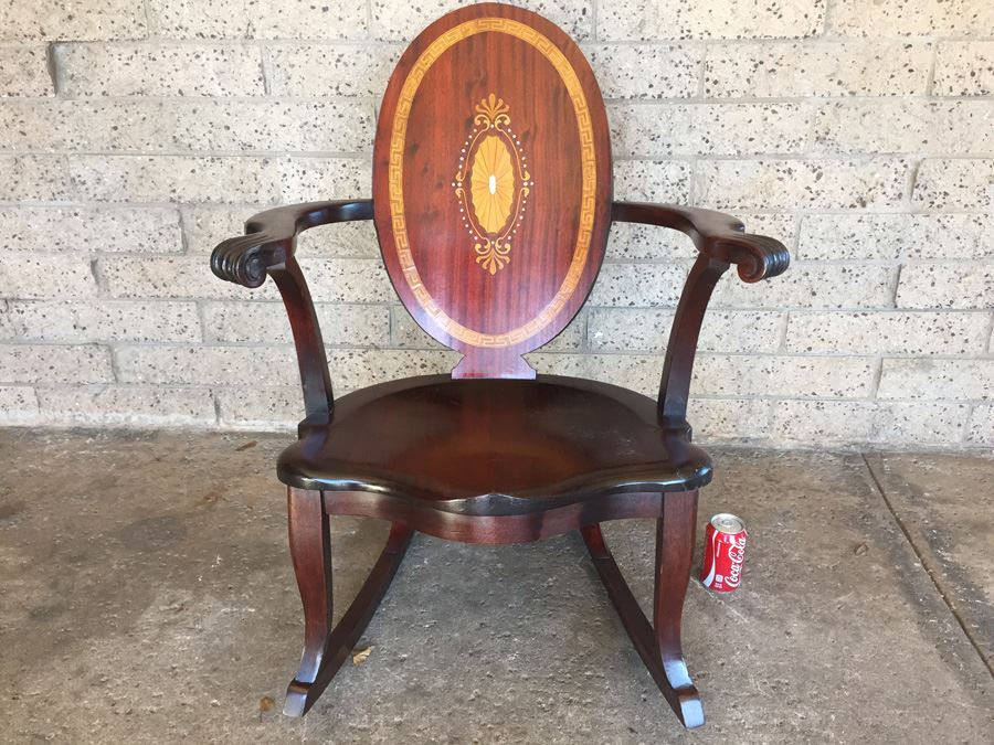 Rocking Chair With Beautiful Mother Of Pearl And Wood Inlay Work [Photo 5]