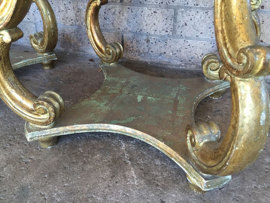 Pair Of Italian Gilded Marble Top Side Tables [Photo 11]