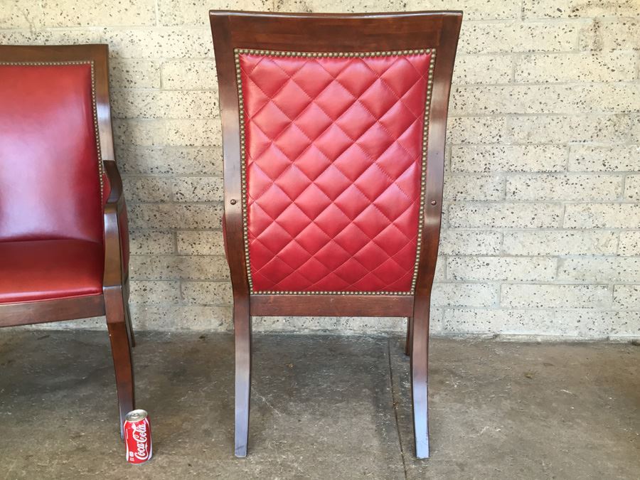 Pair Of Red Drexel Arm Chairs [Photo 12]