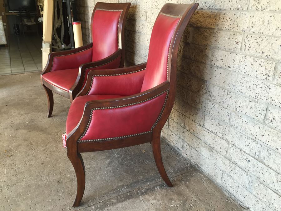 Pair Of Red Drexel Arm Chairs [Photo 2]