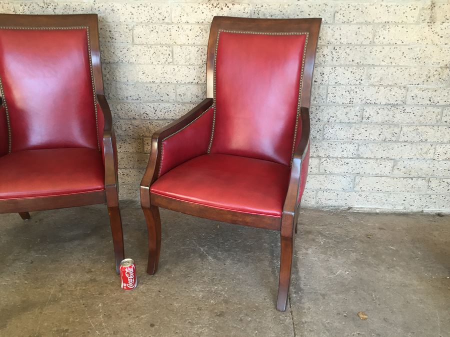 Pair Of Red Drexel Arm Chairs [Photo 7]