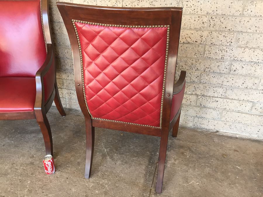 Pair Of Red Drexel Arm Chairs [Photo 11]