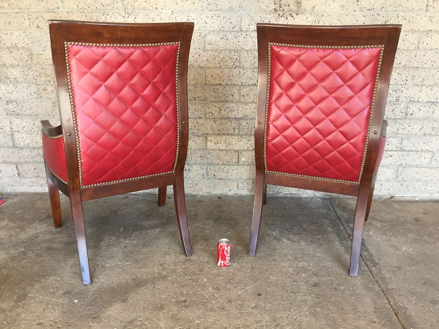 Pair Of Red Drexel Arm Chairs [Photo 3]