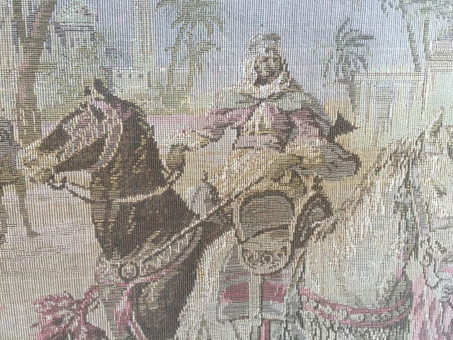 Antique 200 Year Old Petit Pointe Tapestry Showing Biblical Scene [Photo 18]