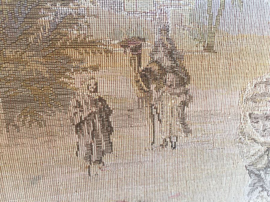 Antique 200 Year Old Petit Pointe Tapestry Showing Biblical Scene [Photo 13]