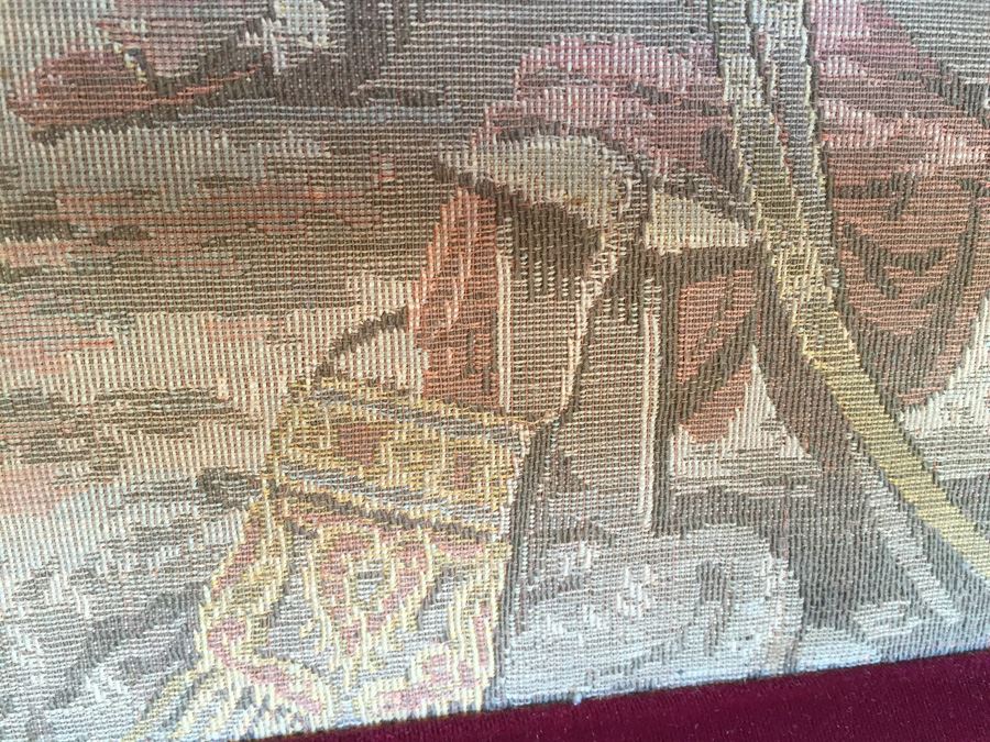 Antique 200 Year Old Petit Pointe Tapestry Showing Biblical Scene [Photo 20]