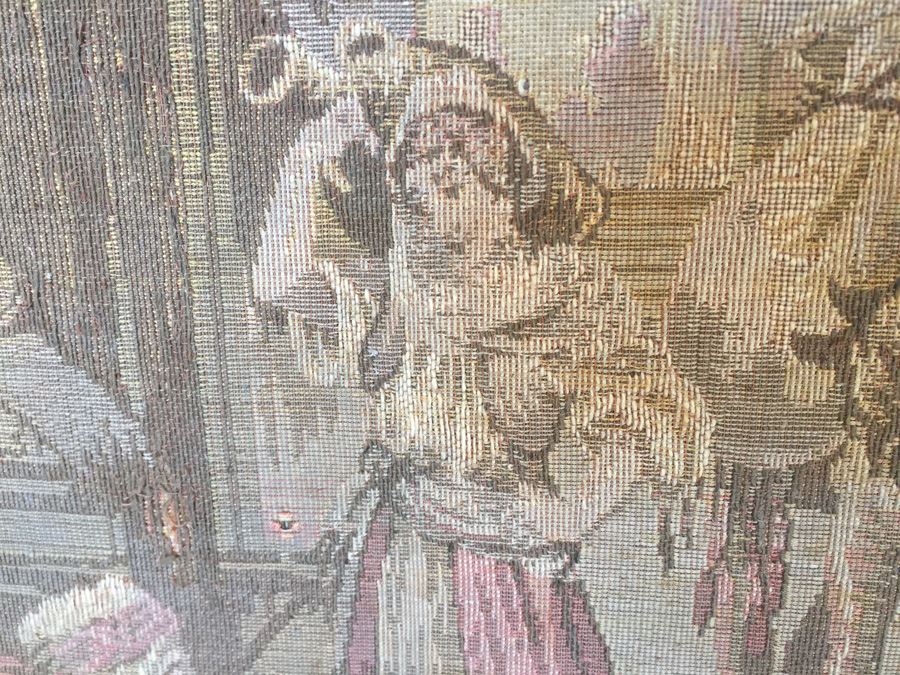 Antique 200 Year Old Petit Pointe Tapestry Showing Biblical Scene [Photo 10]
