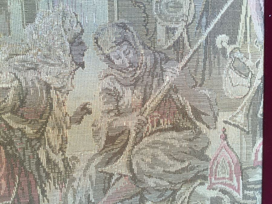 Antique 200 Year Old Petit Pointe Tapestry Showing Biblical Scene [Photo 2]