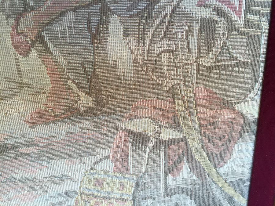 Antique 200 Year Old Petit Pointe Tapestry Showing Biblical Scene [Photo 21]