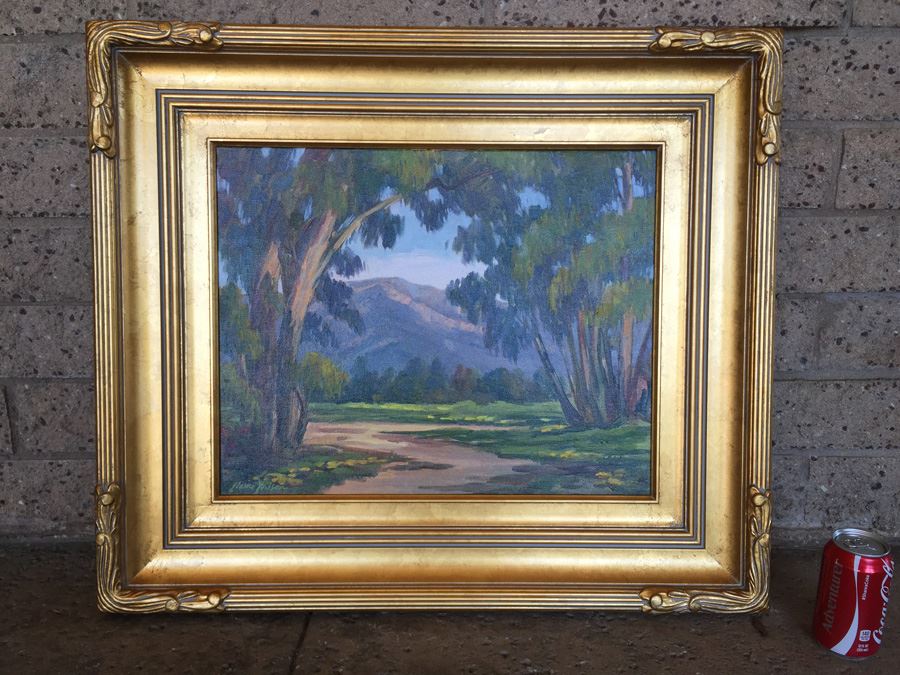 Elaine Wilson 16' x 20' Oil On Canvas Plein Air Painting 'Douglas Preserve' Santa Barbara, CA [Photo 4]