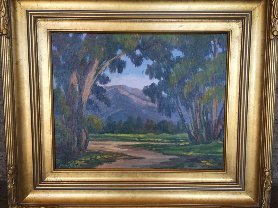 Elaine Wilson 16' x 20' Oil On Canvas Plein Air Painting 'Douglas Preserve' Santa Barbara, CA