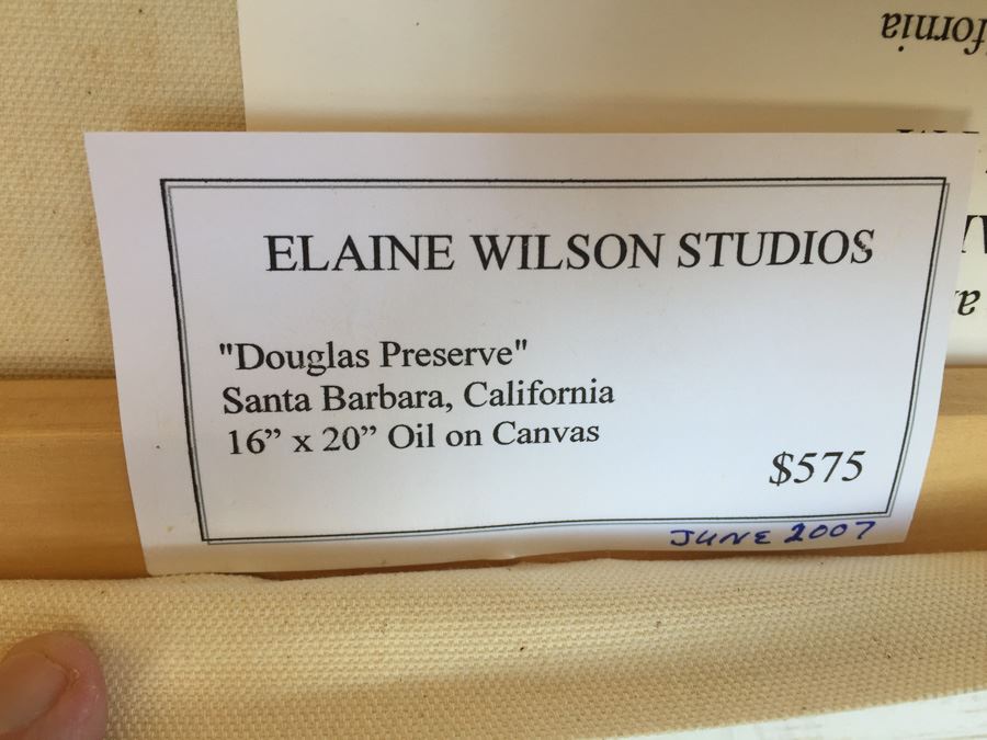 Elaine Wilson 16' x 20' Oil On Canvas Plein Air Painting 'Douglas Preserve' Santa Barbara, CA [Photo 3]