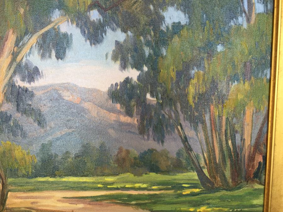 Elaine Wilson 16' x 20' Oil On Canvas Plein Air Painting 'Douglas Preserve' Santa Barbara, CA [Photo 8]