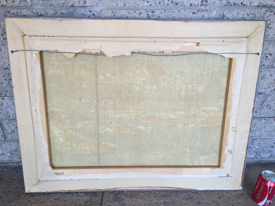 Abstract Mid-Century Oil Painting Of Mountain River Scene [Photo 12]