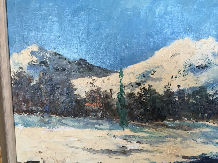 Abstract Mid-Century Oil Painting Of Mountain River Scene [Photo 5]