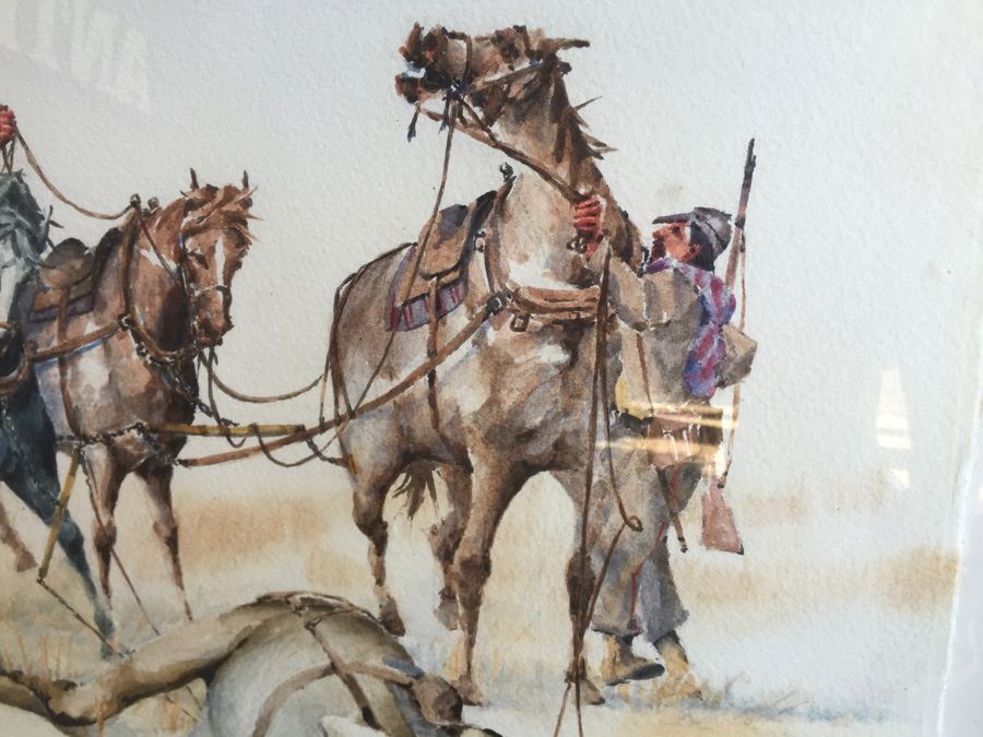 Richard Bagguley (American, 20th century) Watercolor on Paper Of Civil War Scene [Photo 5]