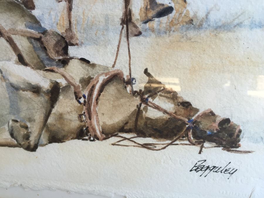Richard Bagguley (American, 20th century) Watercolor on Paper Of Civil War Scene [Photo 3]