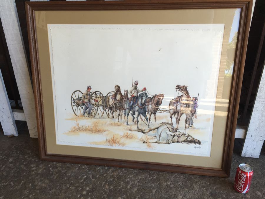 Richard Bagguley (American, 20th century) Watercolor on Paper Of Civil War Scene [Photo 1]