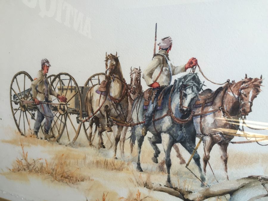 Richard Bagguley (American, 20th century) Watercolor on Paper Of Civil War Scene [Photo 2]
