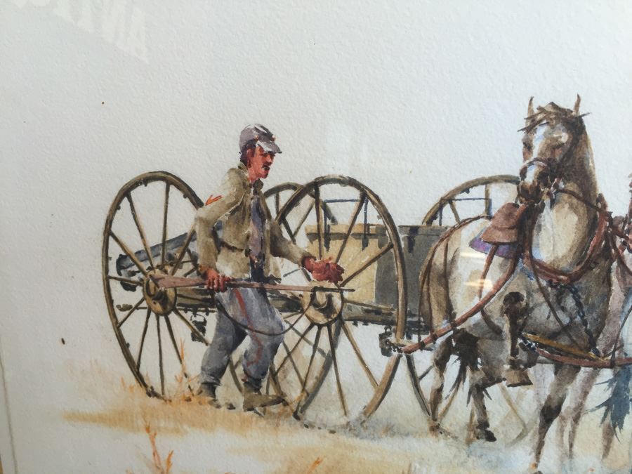 Richard Bagguley (American, 20th century) Watercolor on Paper Of Civil War Scene [Photo 7]