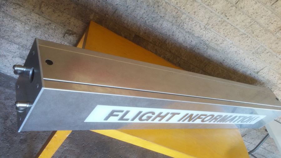 Brushed Metal FLIGHT INFORMATION Lighted Sign From LAX Los Angeles International Airport [Photo 3]