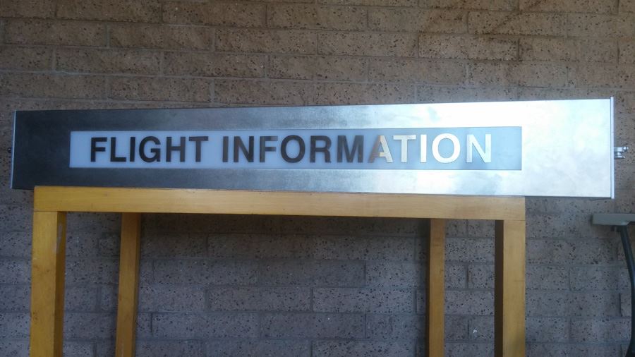 Brushed Metal FLIGHT INFORMATION Lighted Sign From LAX Los Angeles International Airport [Photo 6]