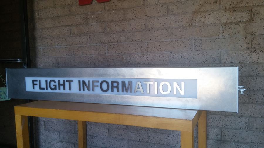 Brushed Metal FLIGHT INFORMATION Lighted Sign From LAX Los Angeles International Airport [Photo 5]