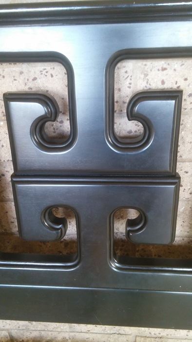 Asian Style Black Twin Headboard  [Photo 2]