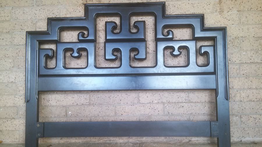 Asian Style Black Twin Headboard  [Photo 4]