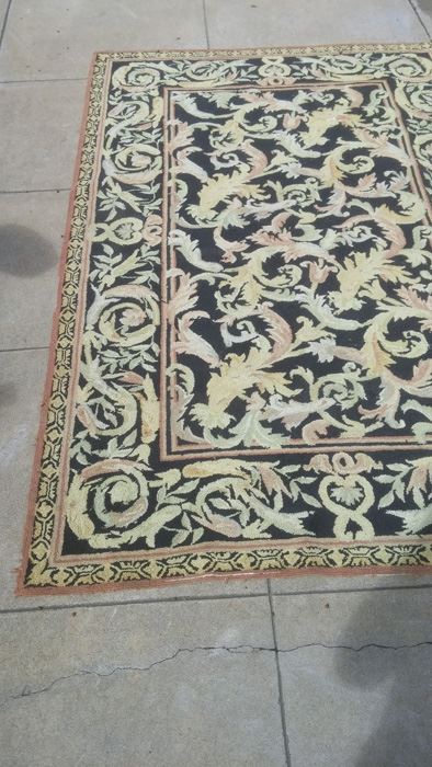 Vintage Needlepoint Floral Area Rug [Photo 1]
